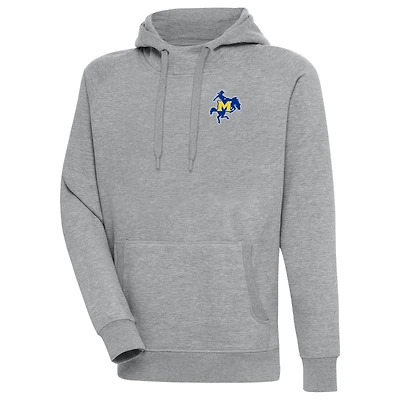 Men's Antigua  Heather Gray McNeese State Cowboys Victory Pullover Hoodie
