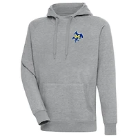 Men's Antigua  Heather Gray McNeese State Cowboys Victory Pullover Hoodie
