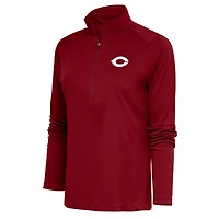 Women's Antigua  Cardinal UChicago Maroons Tribute Half-Zip Pullover Top