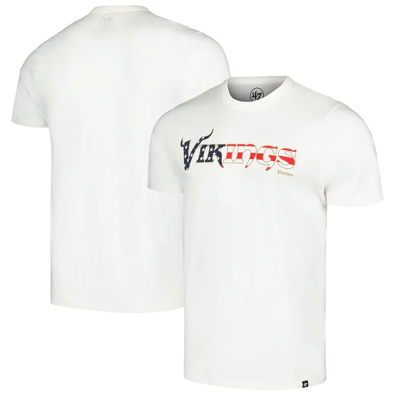 Men's '47 White Minnesota Vikings Flag Script Franklin T-Shirt