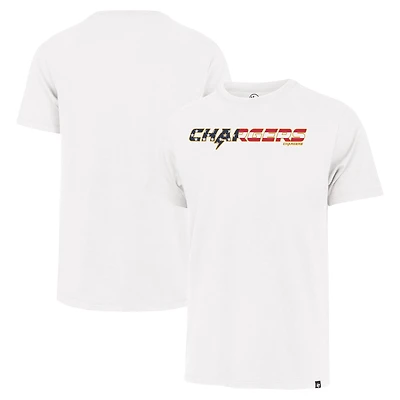Men's '47 White Los Angeles Chargers Flag Script Franklin T-Shirt