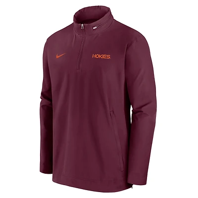 Men's Nike Maroon Virginia Tech Hokies 2024 Sideline Coach Quarter-Zip Hoodie Jacket