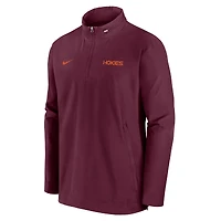 Men's Nike Maroon Virginia Tech Hokies 2024 Sideline Coach Quarter-Zip Hoodie Jacket