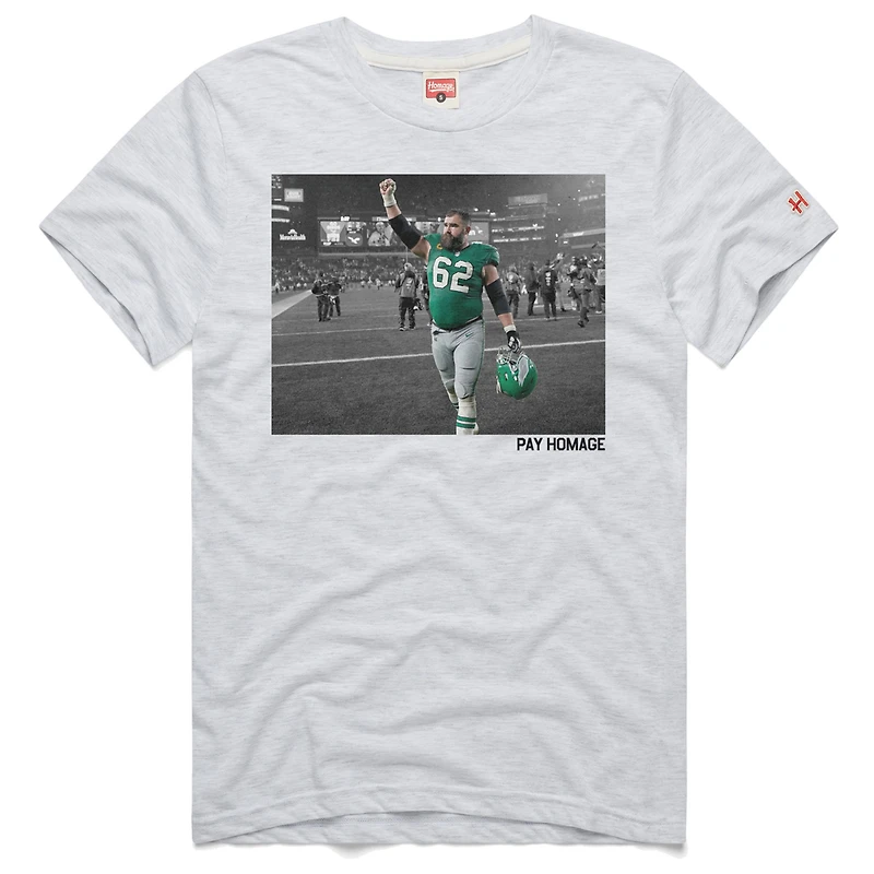 Unisex Homage Jason Kelce White Philadelphia Eagles Retirement Tri-Blend T-Shirt