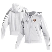 Women's adidas  White Idaho State Bengals Sideline Fashion Full-Zip Hoodie