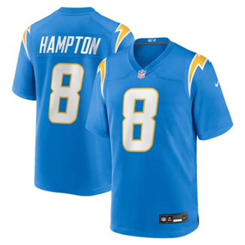 Men's Nike Omarion Hampton Powder Blue Los Angeles Chargers Game Player Jersey