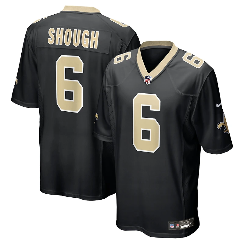 Men's Nike Tyler Shough Black New Orleans Saints Game Jersey