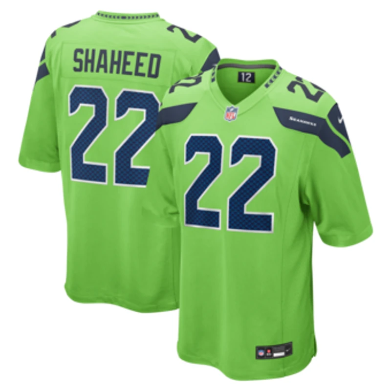 Men's Nike Rashid Shaheed  Neon Green Seattle Seahawks Alternate 2  Game Jersey