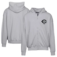 Men's Levelwear Gray Cincinnati Reds Uphill Digital Camo Full-Zip Hoodie