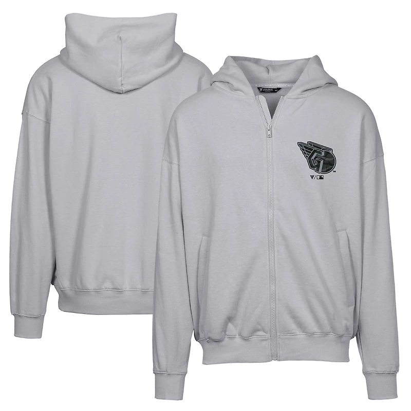 Men's Levelwear Gray Cleveland Guardians Uphill Digital Camo Full-Zip Hoodie