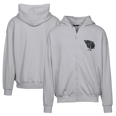 Men's Levelwear Gray Cleveland Guardians Uphill Digital Camo Full-Zip Hoodie
