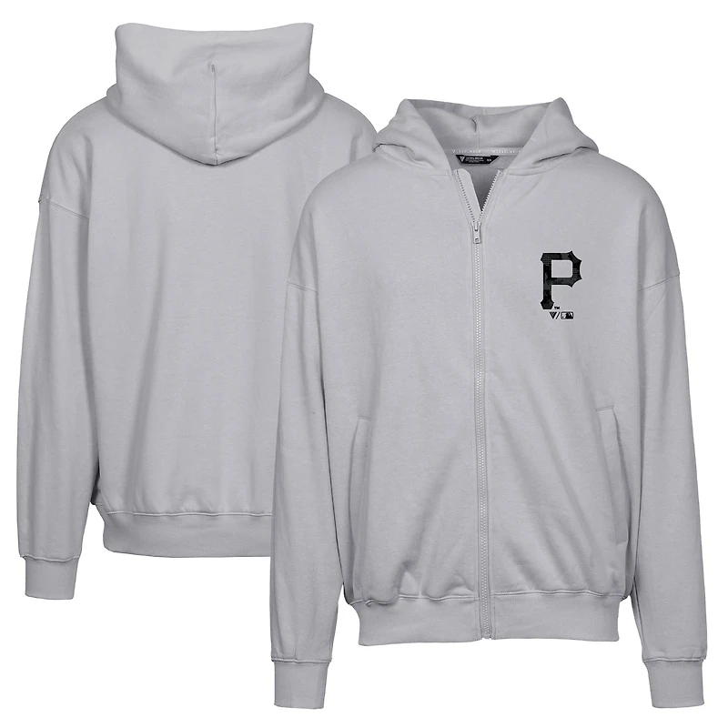 Men's Levelwear Gray Pittsburgh Pirates Uphill Digital Camo Full-Zip Hoodie
