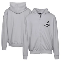 Men's Levelwear Gray Atlanta Braves Uphill Digital Camo Full-Zip Hoodie
