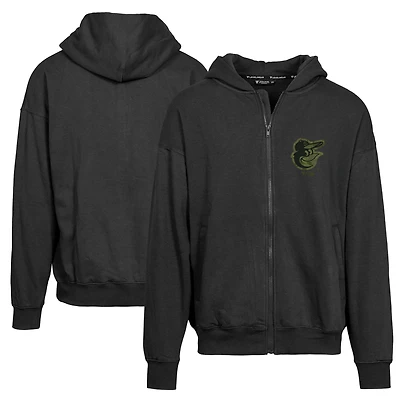 Men's Levelwear Black Baltimore Orioles Uphill Digital Camo Full-Zip Hoodie