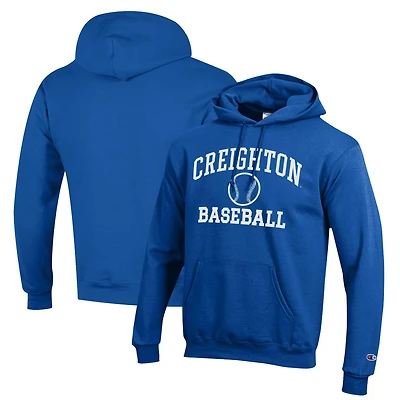 Men's Champion  Blue Creighton Bluejays Icon Baseball Powerblend Pullover Hoodie