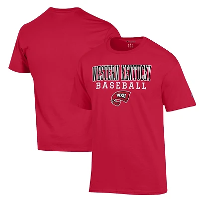 Men's Champion  Red Western Kentucky Hilltoppers Stack Baseball T-Shirt
