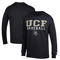 Men's Champion  Black UCF Knights Stack Baseball Long Sleeve T-Shirt