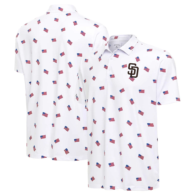 Men's Antigua White San Diego Padres  Americana Polo