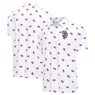 Men's Antigua White San Diego Padres  Americana Polo