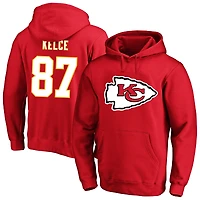 Men's Fanatics Travis Kelce Red Kansas City Chiefs Big & Tall Name & Number Fleece Pullover Hoodie