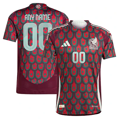 Men's adidas  Burgundy Mexico National Team 2024 Home Authentic Custom Jersey