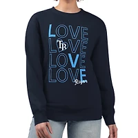 Women's G-III 4Her by Carl Banks Navy Tampa Bay Rays Love Team Logo Fleece Pullover Sweatshirt