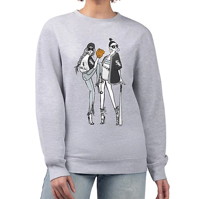 Women's G-III 4Her by Carl Banks Heather Gray Chicago White Sox Baseball Girls Fleece Pullover Sweatshirt