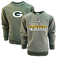 Youth Wes & Willy  Green Bay Packers Reversible Fleece Pullover Sweatshirt