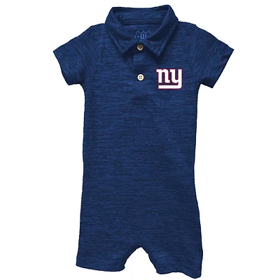 Infant Wes & Willy Royal New York Giants Short Leg Cloudy Yarn Polo Bodysuit