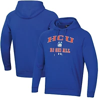 Men's Under Armour  Royal Houston Christian Huskies All Day Arch Fleece Baseball Raglan Pullover Hoodie