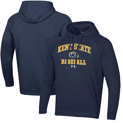 Men's Under Armour  Navy Kent State Golden Flashes All Day Arch Fleece Baseball Raglan Pullover Hoodie