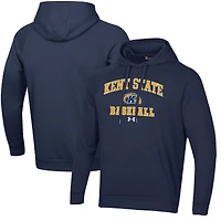 Men's Under Armour  Navy Kent State Golden Flashes All Day Arch Fleece Baseball Raglan Pullover Hoodie