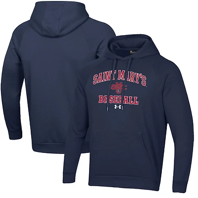Men's Under Armour  Navy Saint Mary's Gaels All Day Arch Fleece Baseball Raglan Pullover Hoodie