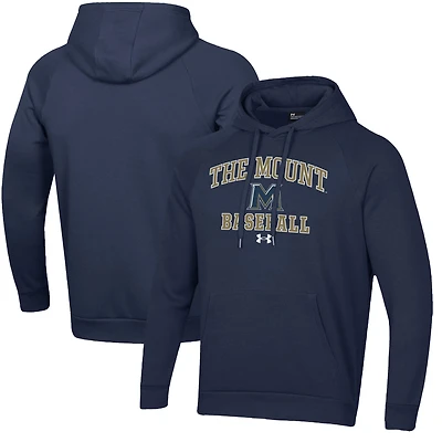 Men's Under Armour  Navy Mount St. Mary's Mountaineers All Day Arch Fleece Baseball Raglan Pullover Hoodie