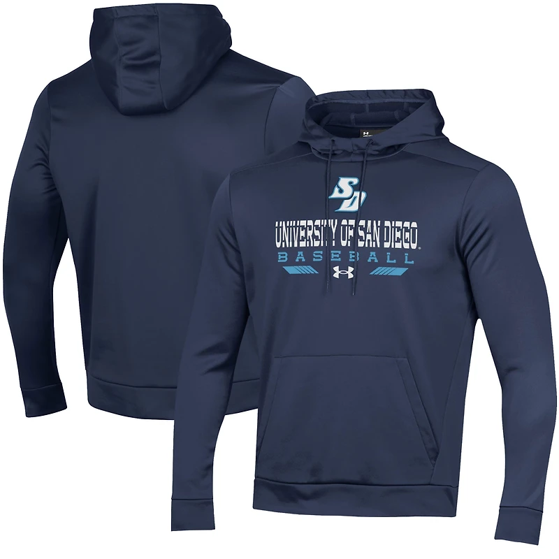 Men's Under Armour Navy San Diego Toreros Baseball Pullover Hoodie