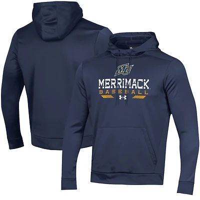 Men's Under Armour  Navy Merrimack College Warriors Baseball Pullover Hoodie