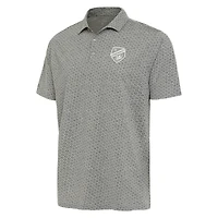 Men's Antigua Heather Gray FC Cincinnati White Logo Flicker Polo