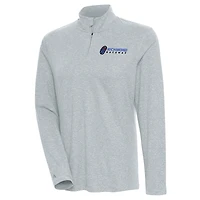 Women's Antigua Heather Gray Richmond Raceway Confront Quarter-Zip Pullover Top