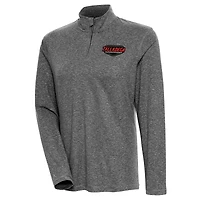 Women's Antigua Heather Black Talladega Superspeedway Confront Quarter-Zip Pullover Top
