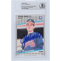 John Smoltz Atlanta Braves Autographed 1989 Fleer #602 Beckett Fanatics Witnessed Authenticated Rookie Card