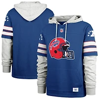 Men's '47 Royal Buffalo Bills  Throwback Double Header Blitz Cornerback Hoodie