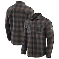 Men's Darius Rucker Collection by Fanatics Tan Milwaukee Brewers Classic Flannel Long Sleeve Button-Up Shirt
