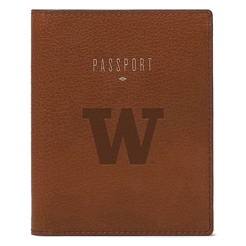 Fossil Brown Washington Huskies Travel RFID Passport Case