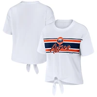 Women's WEAR by Erin Andrews White Houston Astros Tie-Front T-Shirt