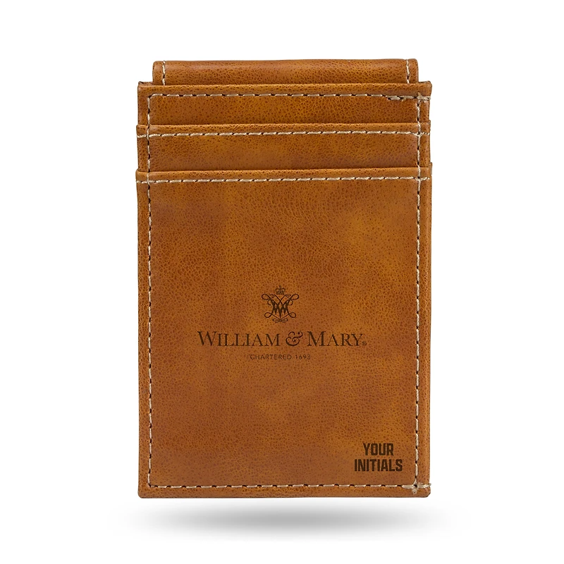 Brown William & Mary Tribe Personalized Front Pocket Wallet