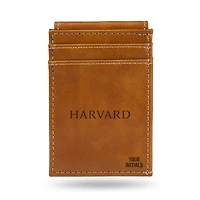 Brown Harvard Crimson Personalized Front Pocket Wallet