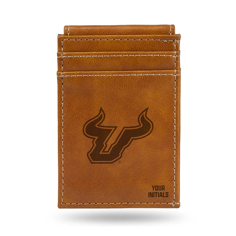 Brown South Florida Bulls Personalized Front Pocket Wallet