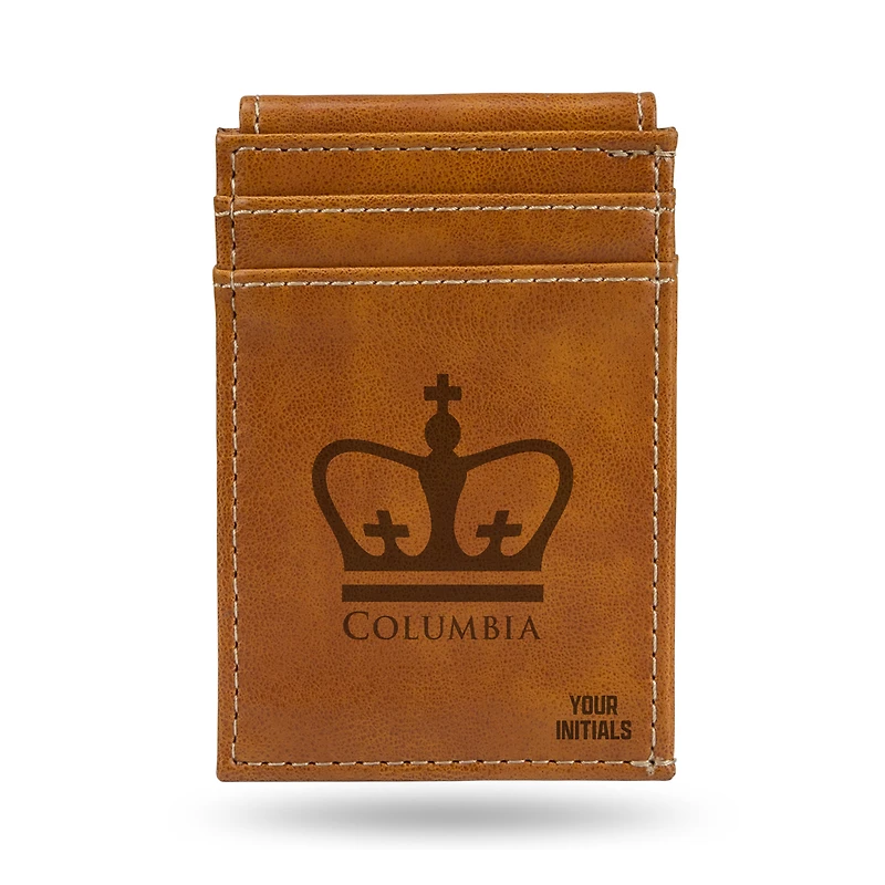 Brown Columbia University Personalized Front Pocket Wallet