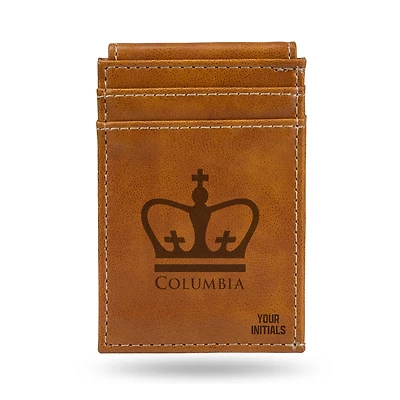 Brown Columbia University Personalized Front Pocket Wallet