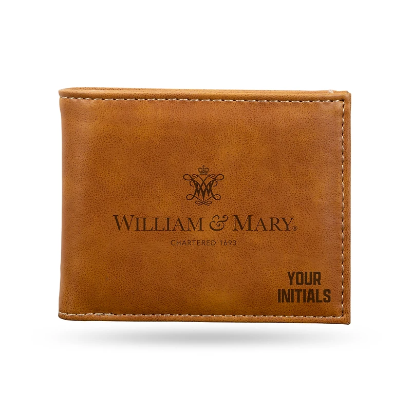 Brown William & Mary Tribe Personalized Billfold Wallet